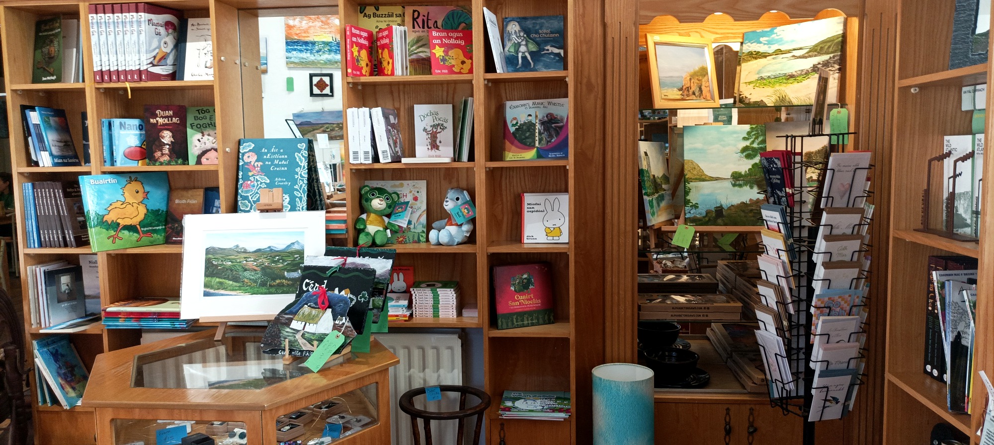 Books and cards in the Craft Shop,  An tSean Bheairic, An Fál Carrach, Co. Donegal, Ireland