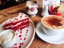 Coffee and scones in the café in An tSean Bheairic, Falcarragh Visitor Centre, County Donegal, Ireland