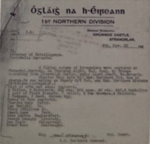 Image of document held in the Military Archives - History of An tSean Bheairic, The Old Barracks, Falcarragh, County Donegal, Ireland