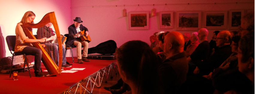 Musical evening in An tSean Bheairic:  Falcarragh visitor information, cultural, educational, heritage centre housed in the historic old Royal Irish Constabulary  barracks, An Fál Carrach, County Donegal, Ireland